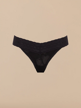 All Over Lace V-Front Thong | Black Hearts