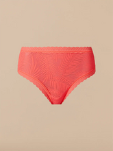 All Over Lace High-Waist Brief | Fiery Coral
