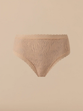 All Over Lace High-Waist Brief | Latte Zebra