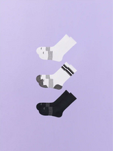 Essential Crew Sock 3-Pack | White/White Stripe/Black Pack