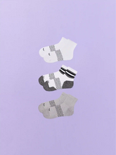 Essential Quarter Sock 3-Pack | White/Heather Grey/White Stripe Pack