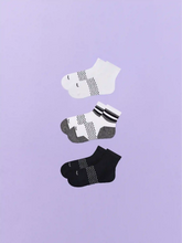 Essential Quarter Sock 3-Pack | White/White Stripe/Black Pack