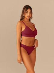 Curvy UltraModal™ FeelFree Ruched Bralette | Cabernet/Cabernet