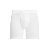 Stretch Cotton Boxer Brief w/ Fly | White