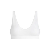 Stretch Cotton V-Neck Bralette | White