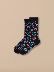 Heritage Crew Sock | Electric Hearts 2.0