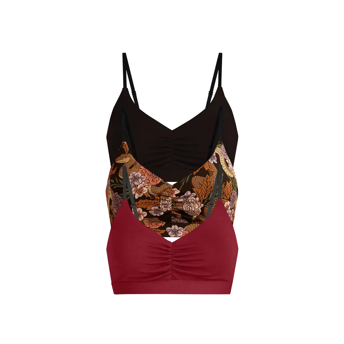 UltraModal™ FeelFree Ruched Bralette 3-Pack | Garden Snake Pack
