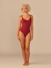 UltraModal™ Lace V-Neck Bodysuit | Cabernet